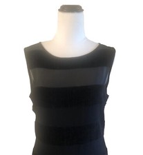 Vintage SIMONA Black Long Evening Size 8 Dress Leg Split Sleeveless Side Zip