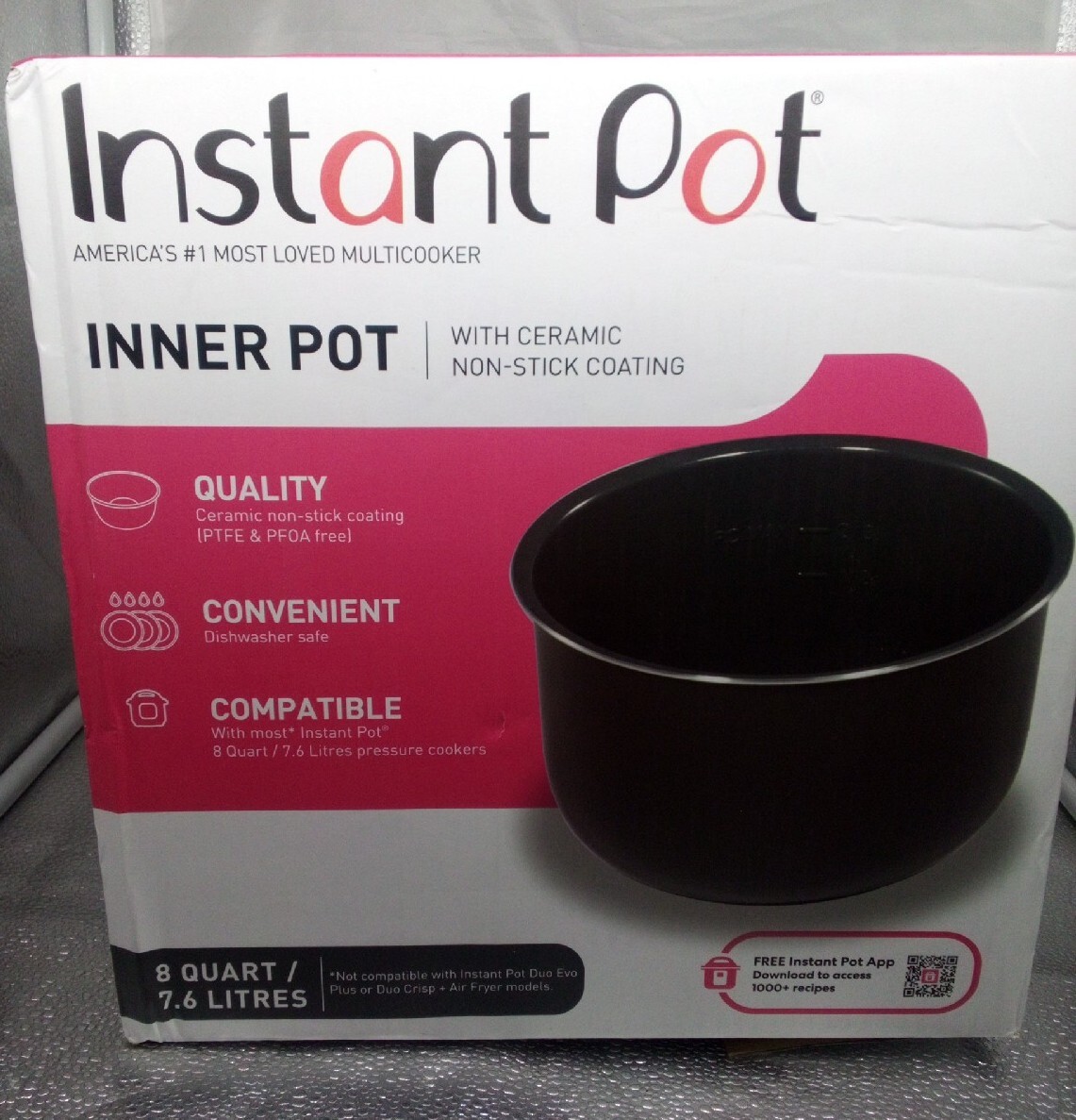 Instant Pot Ceramic NonStick Inner Pot 8 Quart IPCERAMIC80 New In