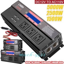 5000W 2500W Convertidor De DC 12V A 110V AC USB Carro Auto Inversor Corriente