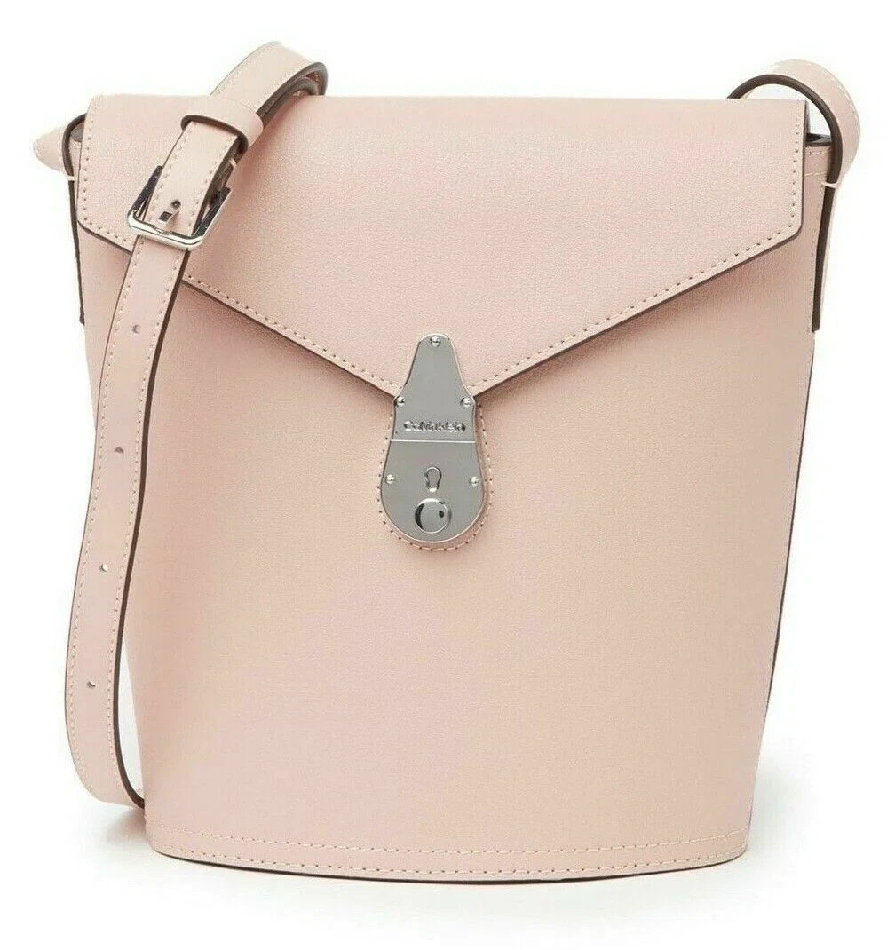 Calvin klein lock leather satchel sales