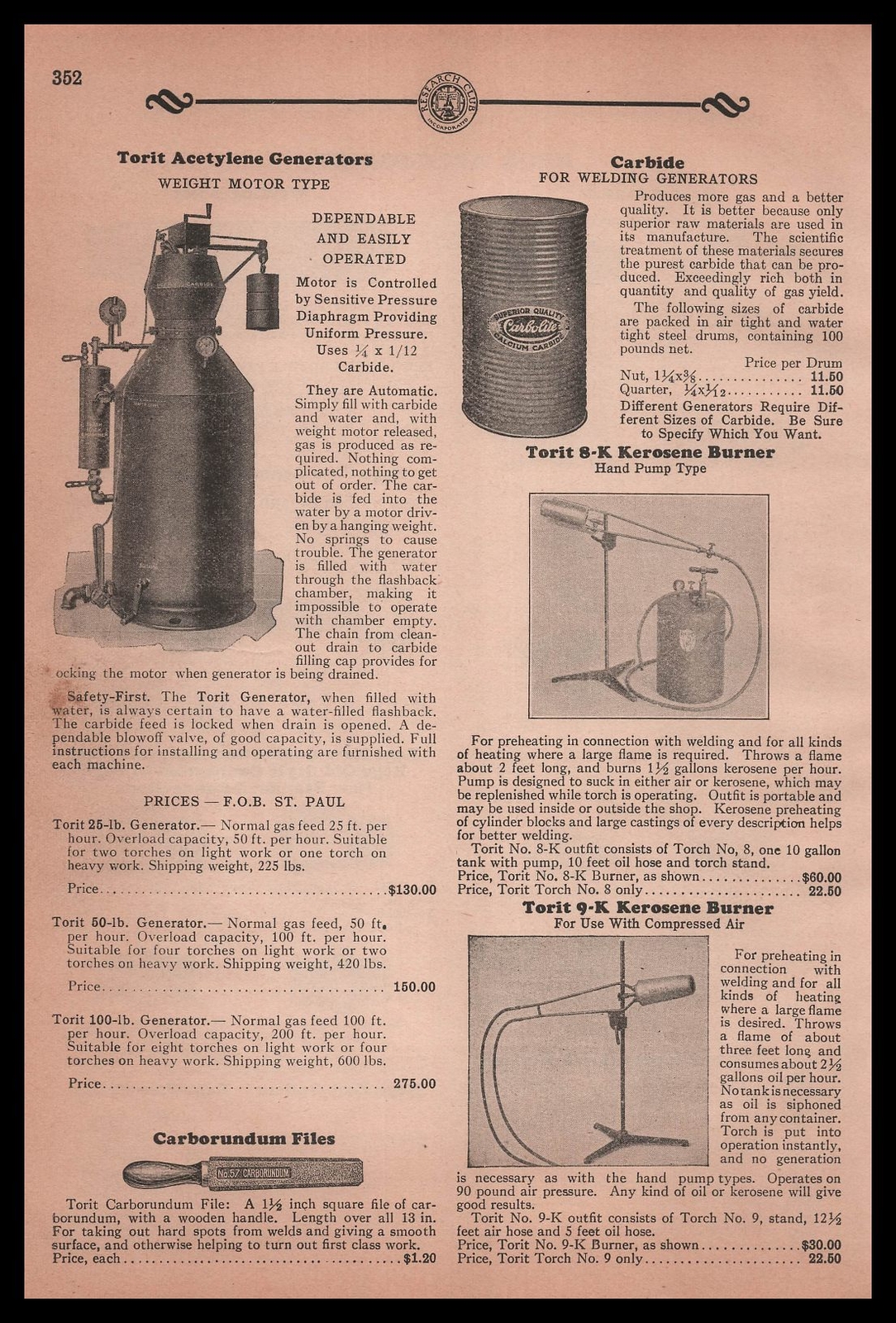 1931 Torit Acetylene Generators And Hand Pump Kerosene Burners Vintage