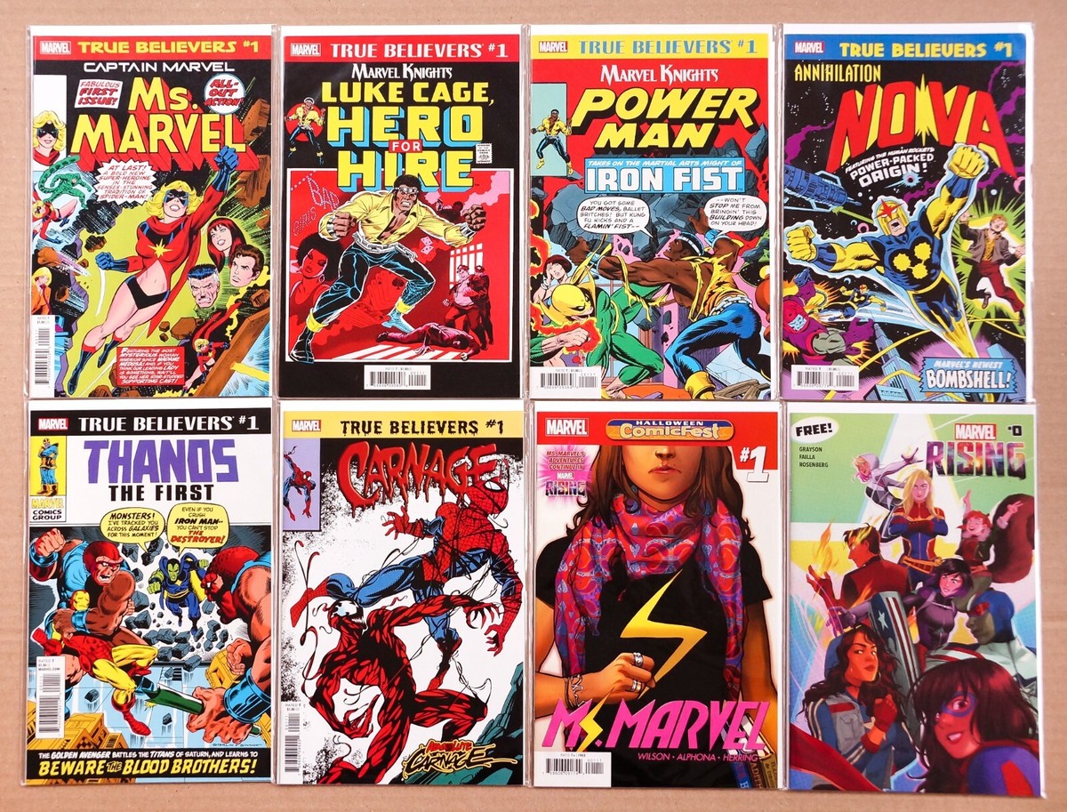 Marvel Comics True Believers Lot, Ms. Marvel, Luke Cage, Iron Fist