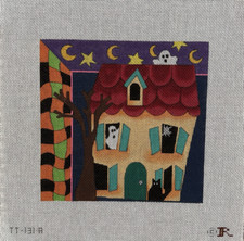 Renaissance Halloween Handpainted Needlepoint Canvas Haunted House 13ct TT-131A