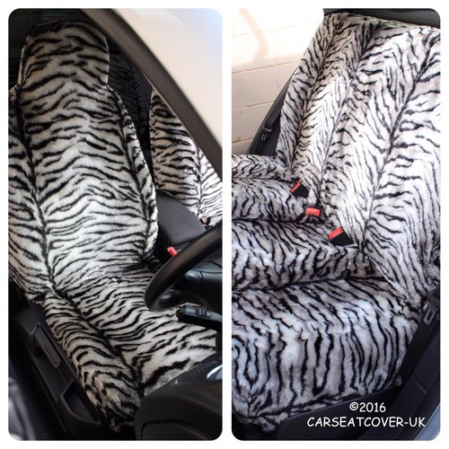 For Kia Ceed GREY TIGER Faux Fur Furry Car Seat Covers Full Set eBay