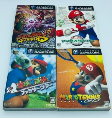 Mario Golf & Stadium Miracle Baseball & Strikers & Tennis Set Nintendo GameCube