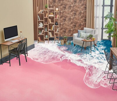 3D Pink Beach PKE495 Floor WallPaper Murals Wallpaper Mural Print Bea
