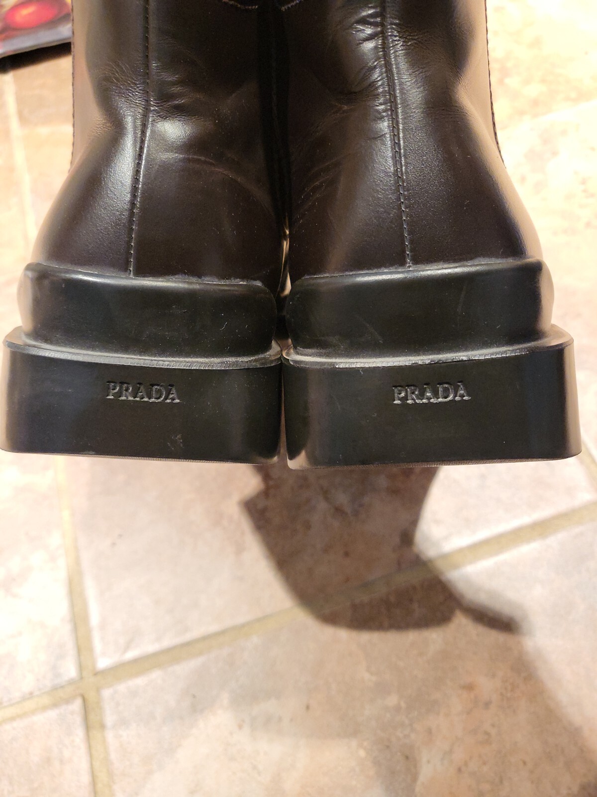 brown leather prada boots