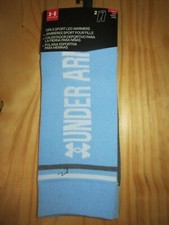 Under Armour Youth Girls Sport Leg Warmers Two Pair Light Blue Gray White; New