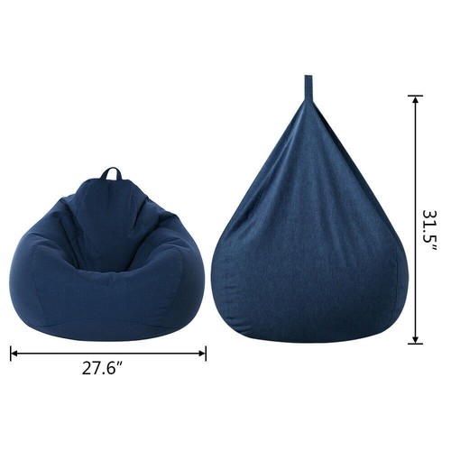 27.6"x31.5" Bean Bag Chair Cover No Filler Soft Washable Lazy Lounger Couch Sofa - Picture 10 of 14