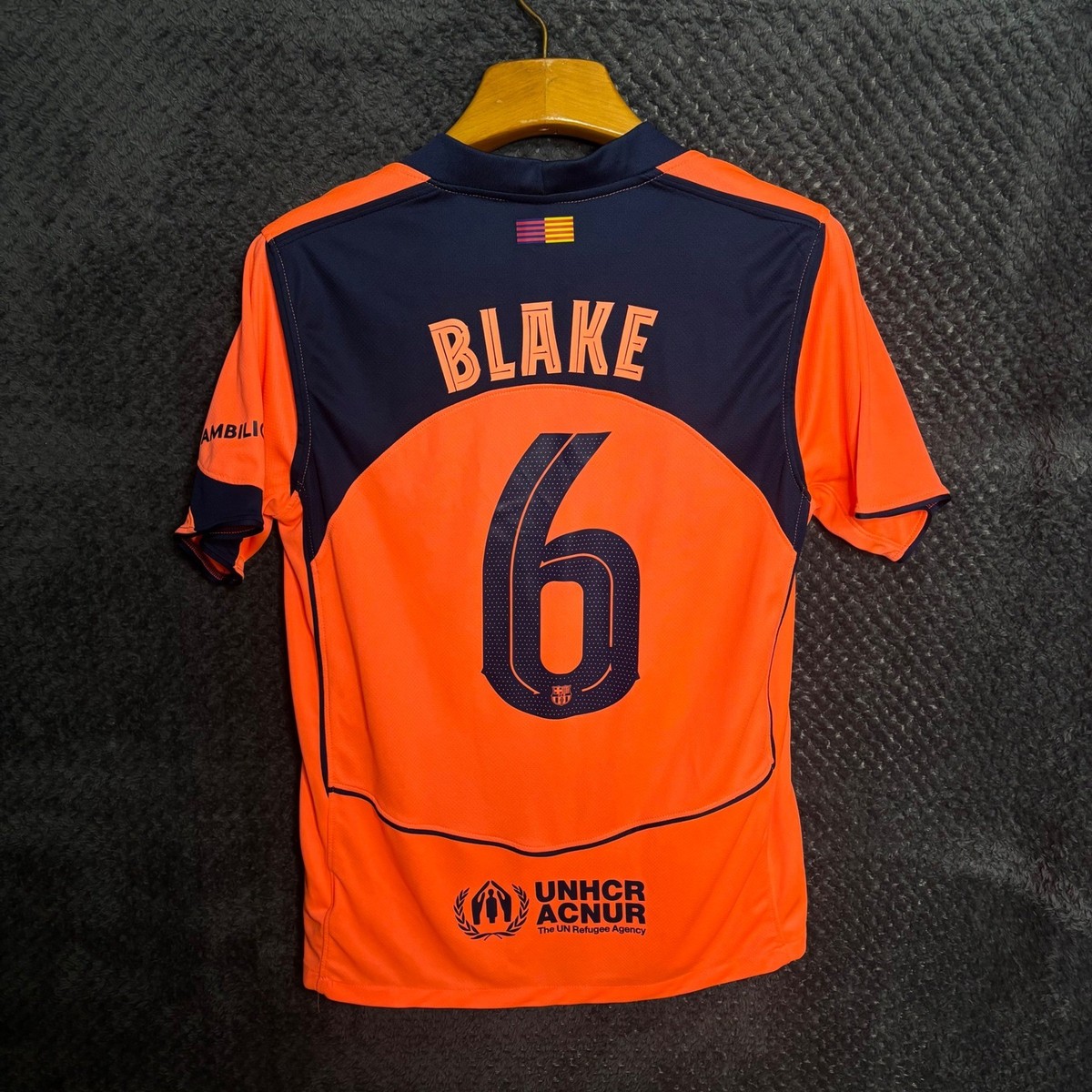 Nike FC Barcelona Jersey Mens Medium Orange Excellent Blake 6