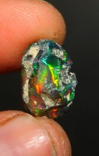 9,20 Ct Äthiopischer Schwarzopal Rau, Rohkristall Natürlicher Schwarzopal Sch...