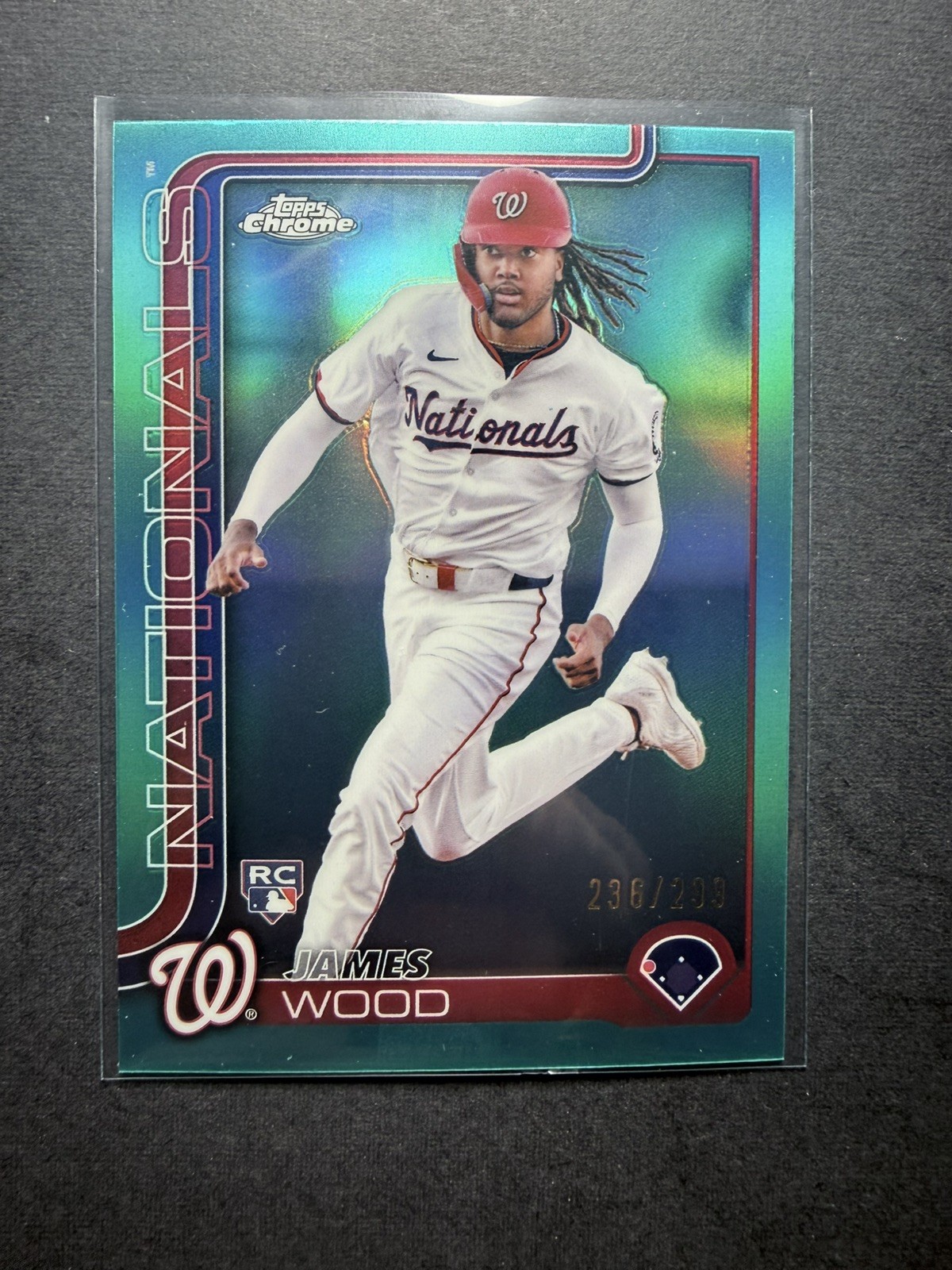 2025 Topps Chrome #132 James Wood Teal Refractors #/299