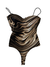 Women's Windsor Size Medium Black Brown Sleeveless Bodycon Bodysuit Padded Bra