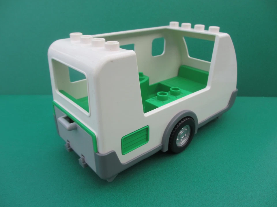Lego Duplo Wohnwagen weiß grau grün Camping Caravan Urlaub Familie (241223X) - Bild 3 von 4