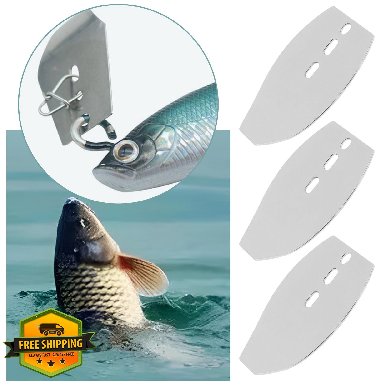 SG Store 50Pcs Stainless Steel Swim Jig Spinner Blades Chatterbait Accessories - Image 2