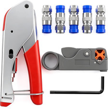 mxuteuk RG59 RG6 Coax Cable Crimper Tool Coaxial Compression Tool Fitting Wire S