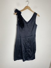 Jasmine Dress Small Womens Black Floral Romantic Statement Sleeveless Satin Zip