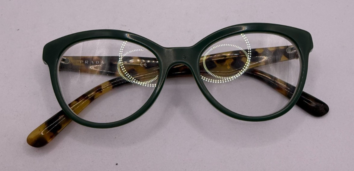 PRADA FRAMES ONLY EYEGLASSES BROWN GREEN 50-17-140