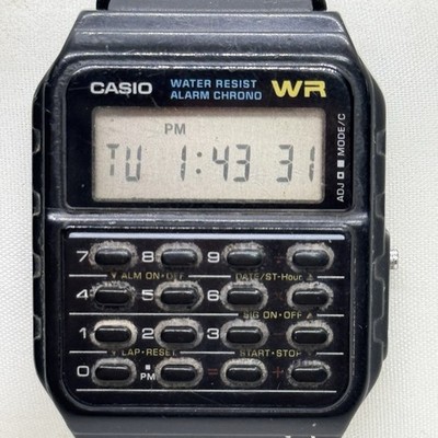 Casio CA53W Calculator Watch Vintage Digital Alarm Chrono WR Black Resin