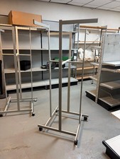 4 WAY Clothing Rack LOT 9 GRAY 4-Ways Straight Arm Used Store Fixtures Displays