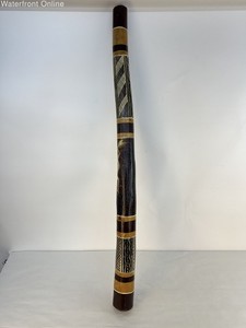 47" Aboriginal DIDGERIDOO Hand Carved & Dot Painted Lizard Gecko