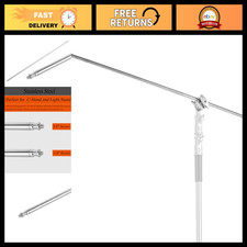 50" Extension Crossbar Boom Arm - Stainless Steel Grip with 1/4"  3/8" Threads