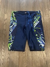 Mens Speedo Pro LT Spandex Jammers Compression Shorts swimsuit Blue 32 Green