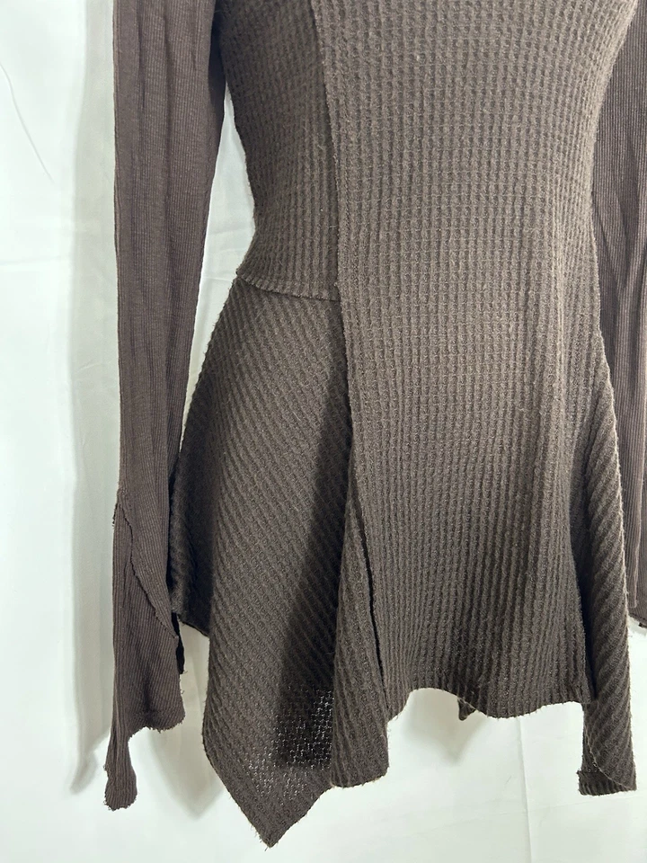 Top túnica tejido gofre Venus Y2K talla M marrón boho bosque hada grunge bruja Foto 3 de 4