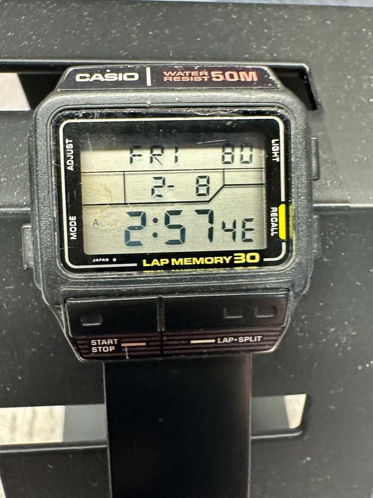 CASIO SDB 300W Digital Watch 1980s Sports ALARM STOPWATCH Japan