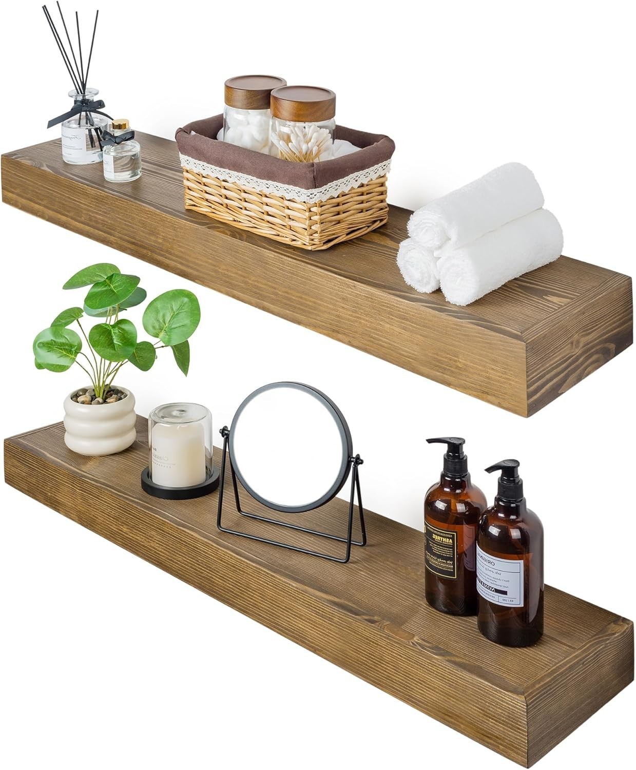 Solid Pine Floating Shelves Set of 2