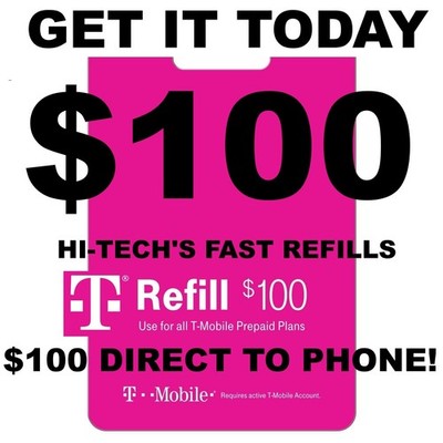 T-MOBILE $100     FASTEST DIRECT REFILL   #1 USA TRUSTED EBAY DEALER!