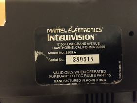 Mattel 2609 Intellivision Game Console