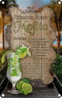 Blechschild 30X20 Cm Rezept Mojito KüChe Zutaten Limette Minze England Bar Club