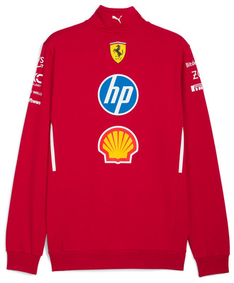 Scuderia Ferrari F1 Men's 2025 Team 1/2 Zip Sweatshirt - Dark