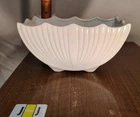 Vintage McCoy Pottery Scalloped Footed Planter #667 --  White