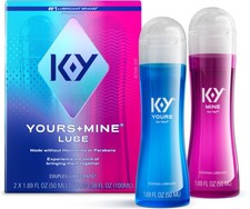 K-Y KY Yours  Mine Lube Tingling Warming Couples Intimacy Lubricant