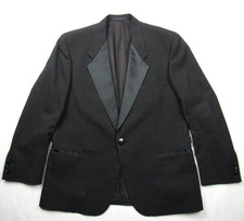 Vtg Givenchy Monsieur Men's 80s 90s Tuxedo Jacket Blazer Black Wool Sz 42 R