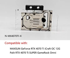 Granzon GPU Water Block Use For MAXSUN GeForce RTX 4070 Ti iCraft OC 12G