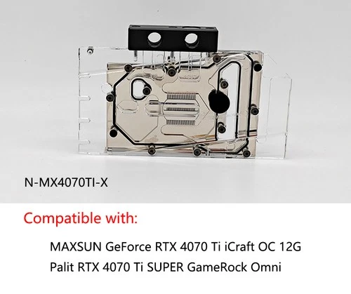 Granzon GPU Water Block Use For MAXSUN GeForce RTX 4070 Ti iCraft OC 12G