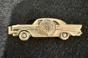 Vtg 50s Chevrolet Tie Clip 100 Car Club Sales Award Chevy RARE 12K GF 1956 1957