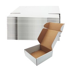 8x8x3 inch Shipping Boxes, White Corrugated Cardboard Box Literature Mailing Shi