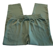 A New Day Jogger Pants Women  s Size Medium Green Lightweight Tapered Leg Pull On