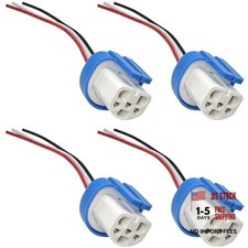 4Pcs 9007 9004 HB1 HB5 High Temperature Ceramic Headlight Plug Pigtail - Male