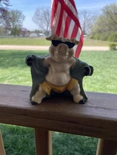 Sexy Pig In Green Overcoat Sunglasses Flashing Adult Humor Collectable Figurine