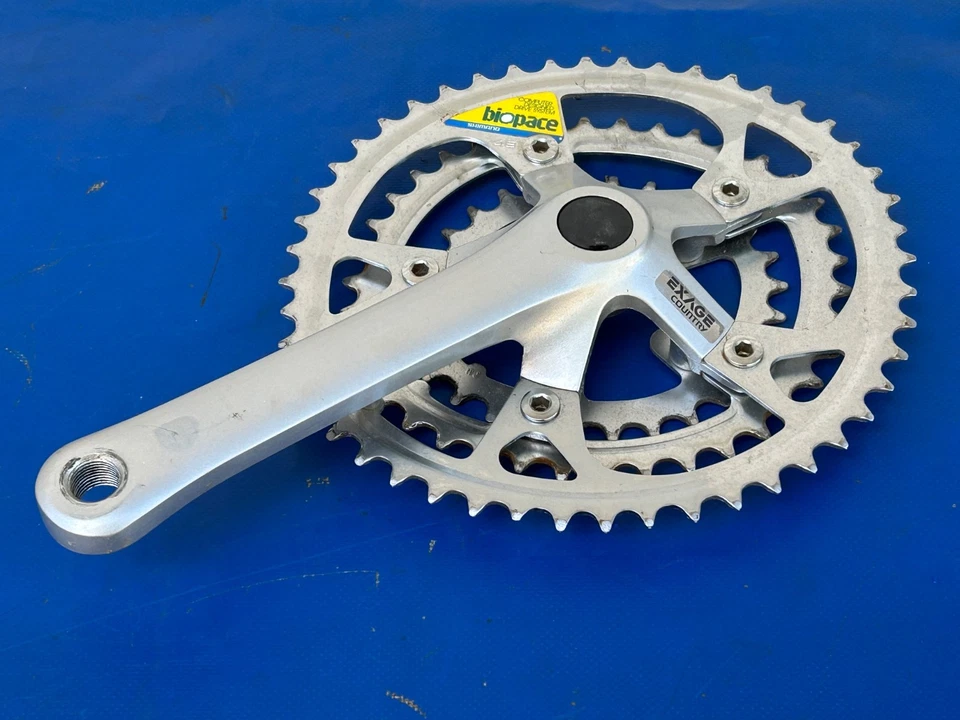 Juego de bielas triple 48/38/28 Shimano Exage 170 mm Biopace brazos de biela FCM250 Foto 2 de 4