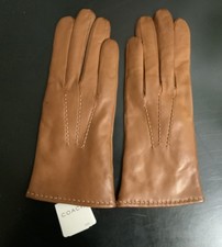 Coach Leather 100 Cashmere Lined Gloves Light Brown Size 8 New