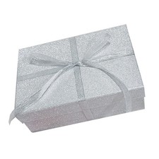 1Pc Present Paper Box Cosmetics Packaging Case Starlight Design Gift Box(Silver)