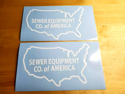 sewer equipment co jetter  Decals Stickers  Gloss white 10'' PAIR (2) Fast USA