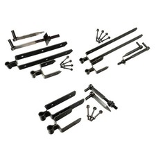 Adjustable Field Gate Hinges Double Strap Epoxy Black Garden Shed Door Kit