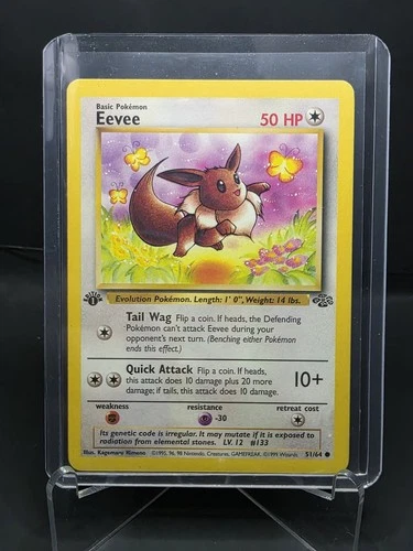 Eevee 51/64 Jungle 1st Edition Pokémon Card WOTC Vintage Non-Holo NM